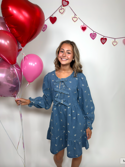 Denim Bow Dress
