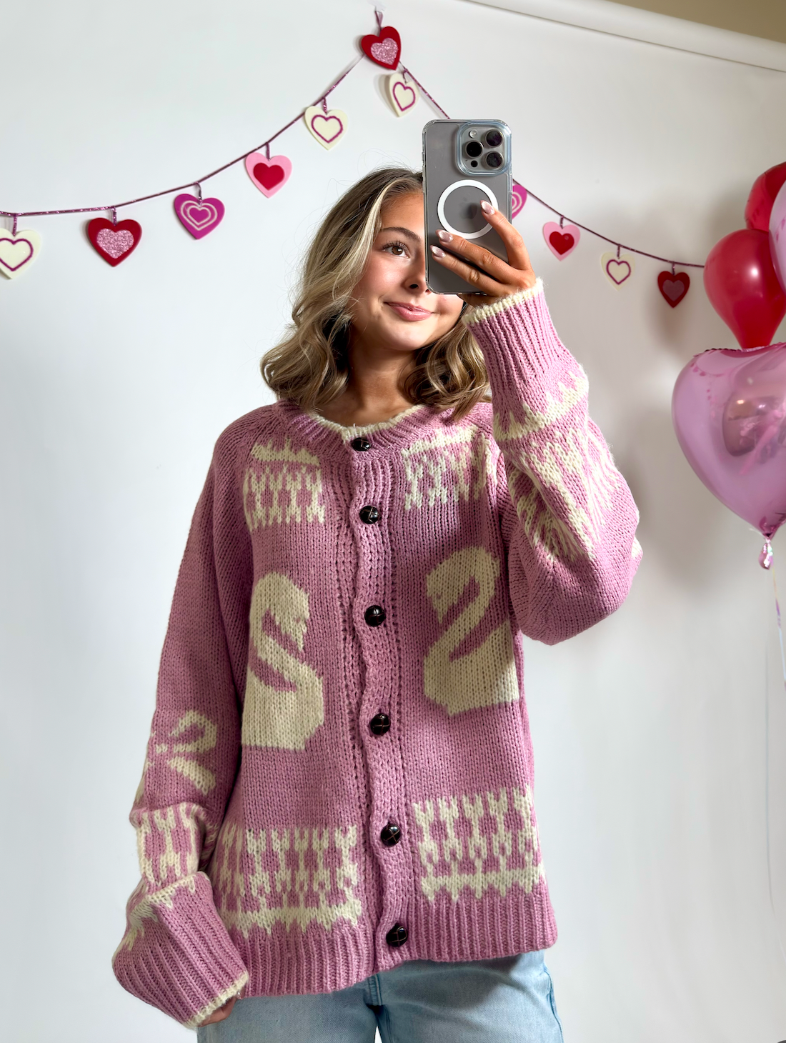 Swan Cardigan Sweater