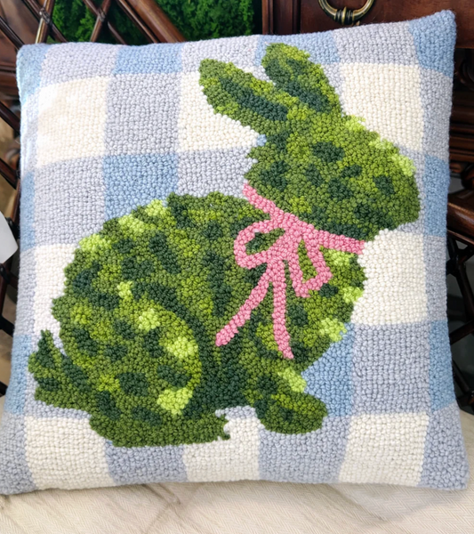 Plaid Bunny Pillow 16x16