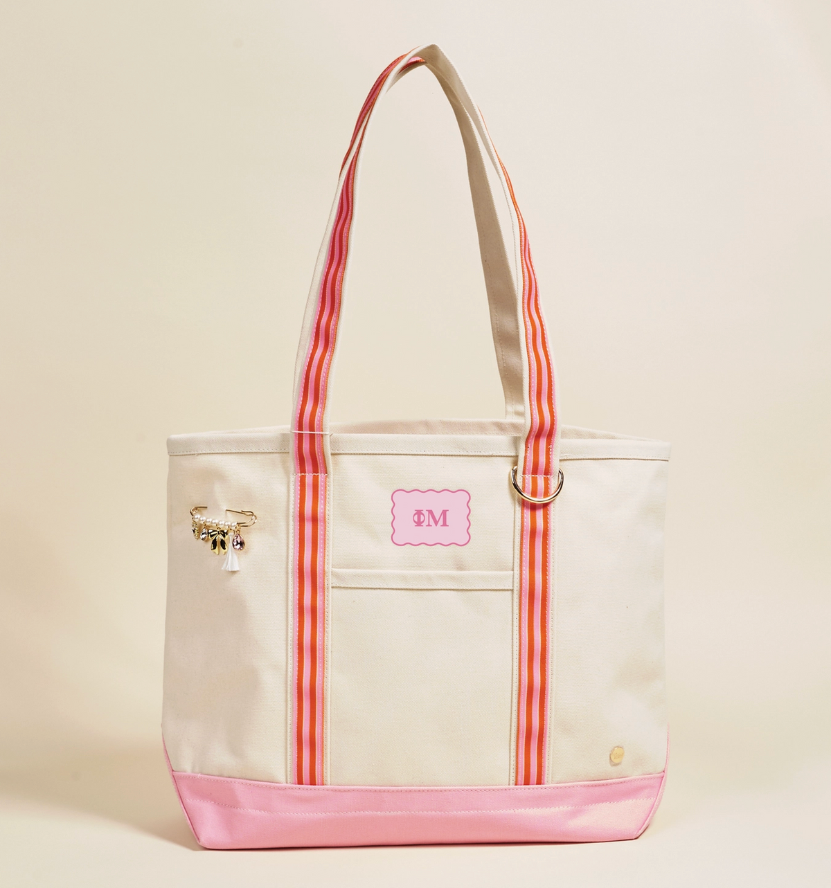 Sorority Canvas Tote with Pin