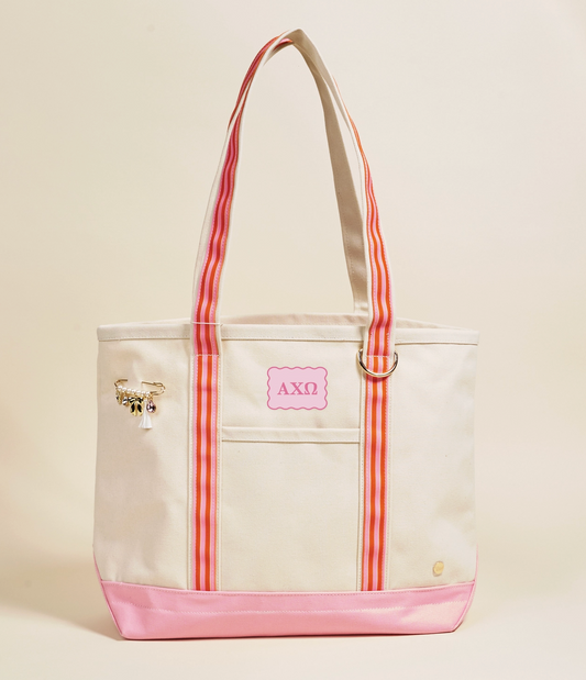 Sorority Canvas Tote with Pin