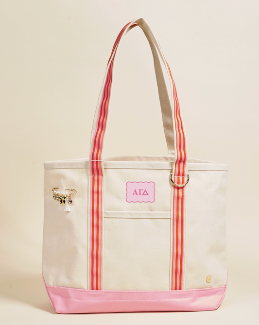 Sorority Canvas Tote with Pin