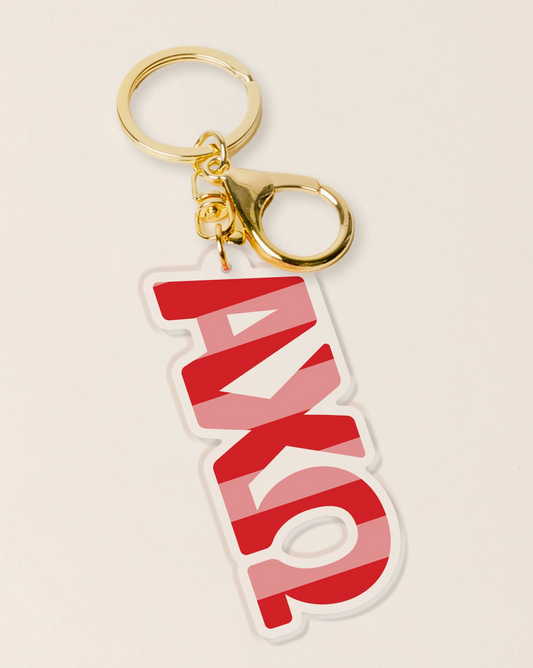 Sorority Stripe Key Chain