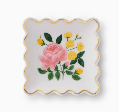 Roses Scalloped Ring Dish