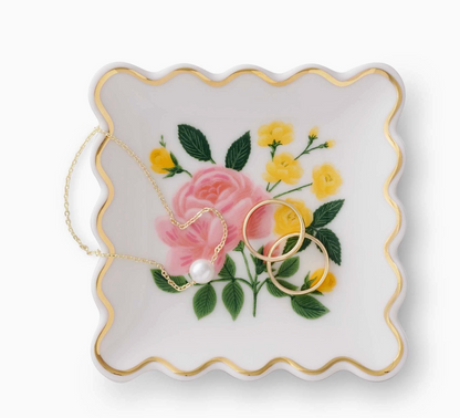 Roses Scalloped Ring Dish