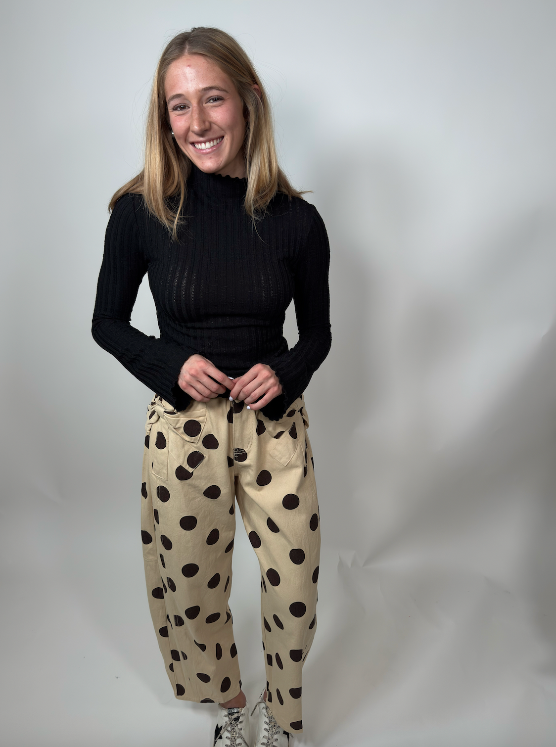 Polka Dot Barrel Pant