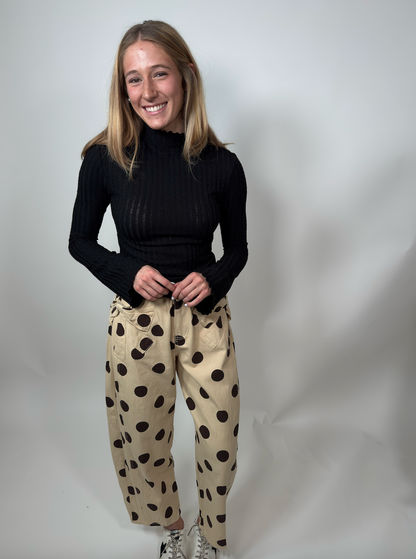 Polka Dot Barrel Pant