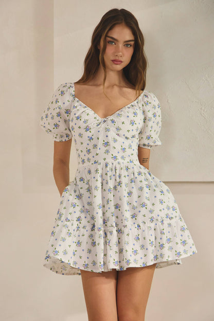 Blueberry Ruffle Mini Dress
