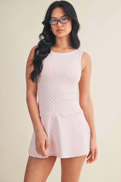 Polka Dot Athletic Dress: PINK