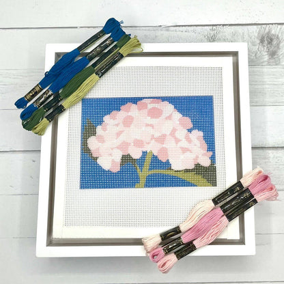 Pink Hydrangea 6x4 Needlepoint Kit: Full Kit