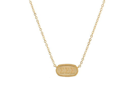 Sigma Sigma Sigma Oval Necklace