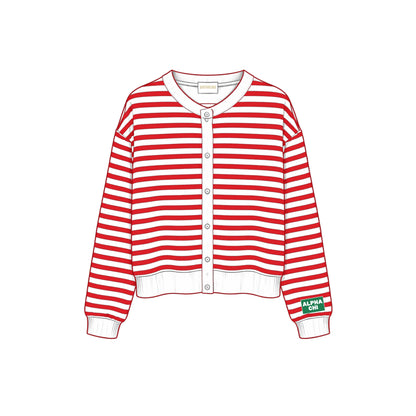 SORORITY STRIPE CARDIGAN PRE ORDER EST ARRIVAL 10/2