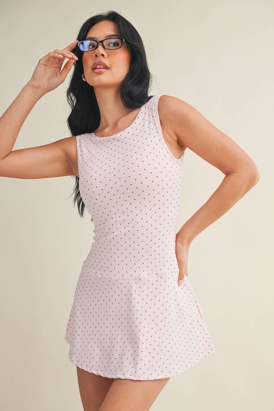 Polka Dot Athletic Dress: PINK