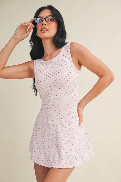 Polka Dot Athletic Dress: PINK