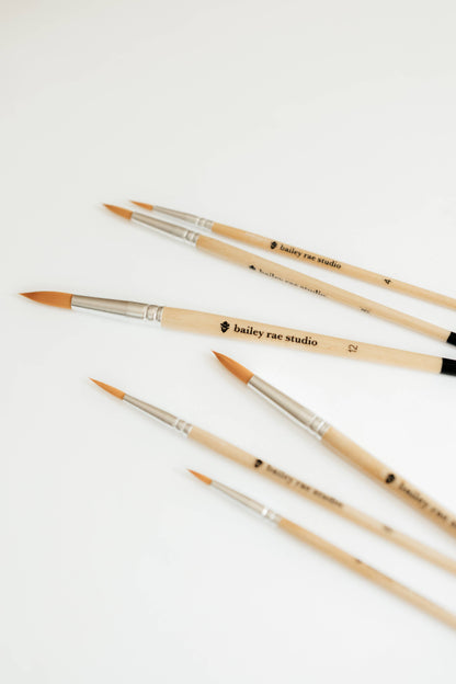 Round Tip Watercolor Brush Set 6 piece