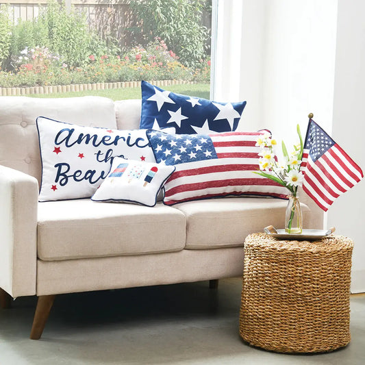 Patriotic 3 Popsicles Throw Pillow