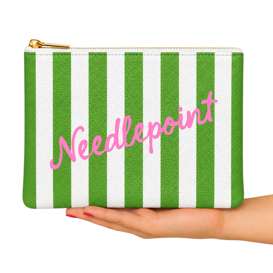 Green Needlepoint Project Bag