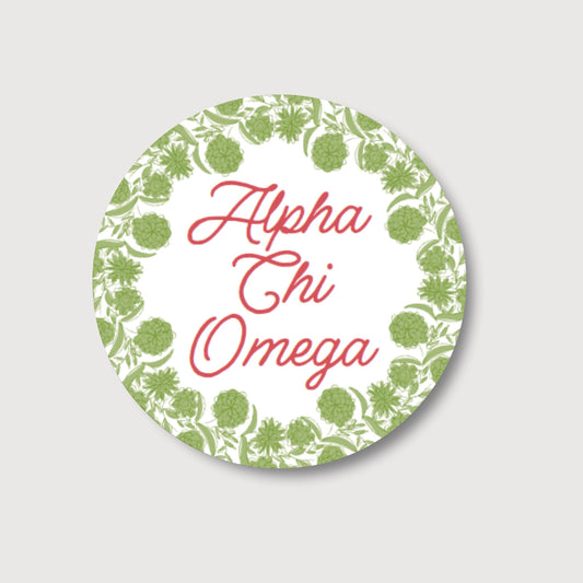 Alpha Chi Omega Flower Ring Button