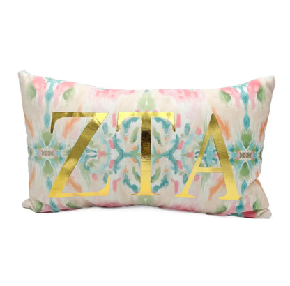 ZTA Gold Foil Kaleidoscope sorority Pillow