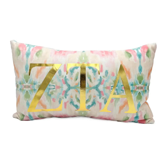 ZTA Gold Foil Kaleidoscope sorority Pillow