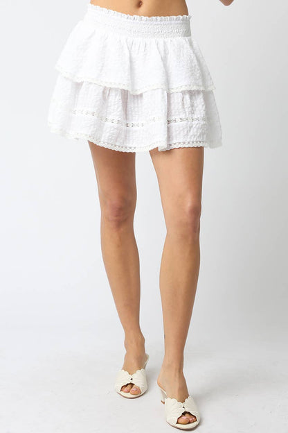 Elisa Tiered Ruffle Mini Skirt