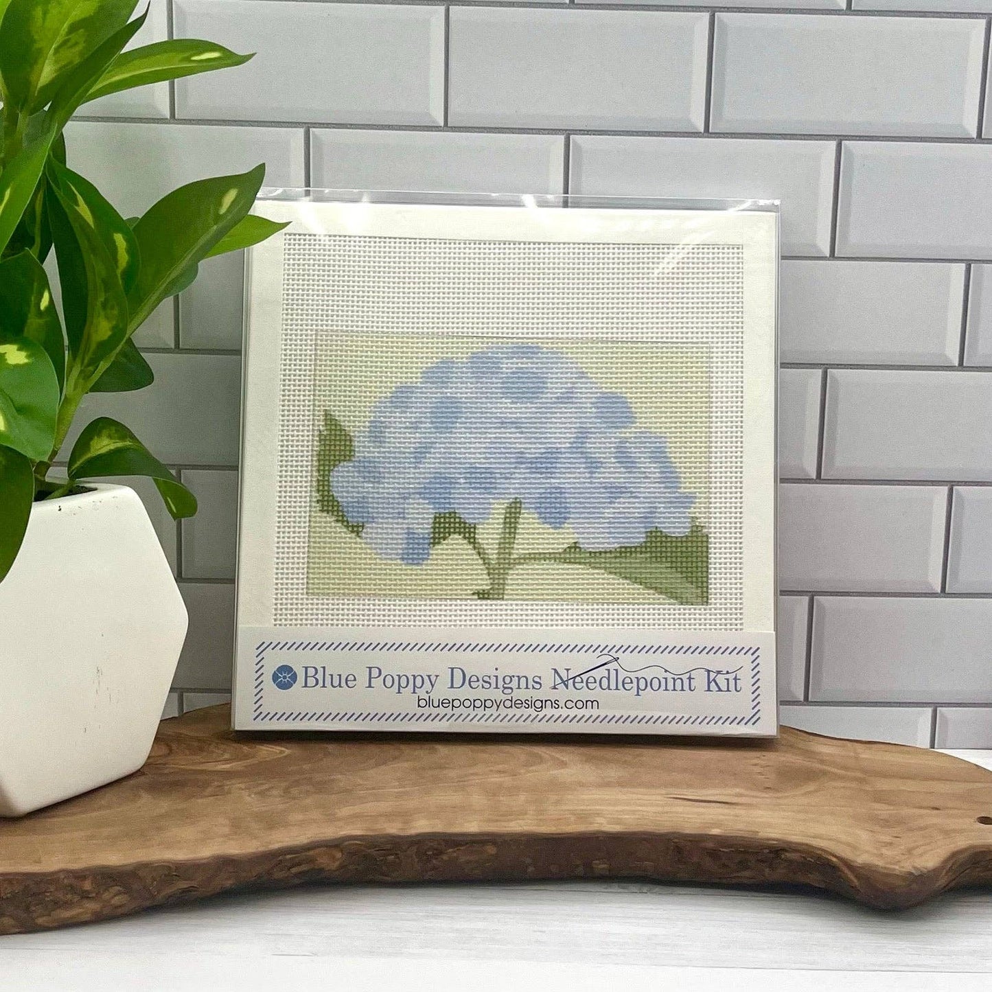 Blue Hydrangea 6x4 Needlepoint Kit: Full Kit