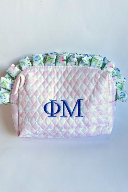 Sorority Ruffle Makeup Bag