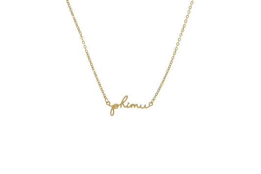 Phi Mu Sorority Script Necklace
