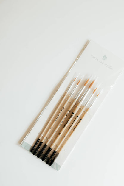 Round Tip Watercolor Brush Set 6 piece