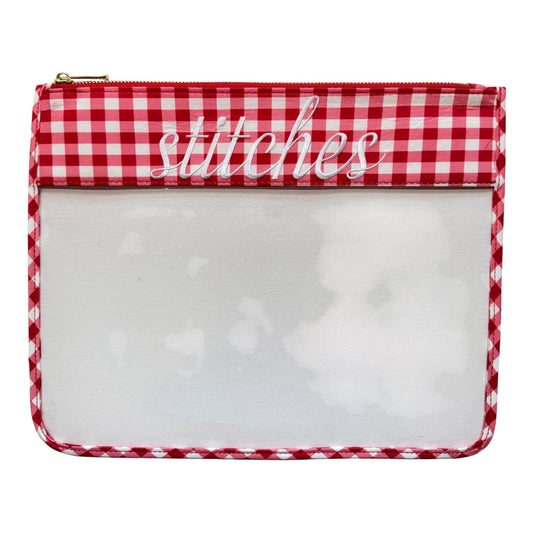 Stitches Red & Pink Gingham Project Bag
