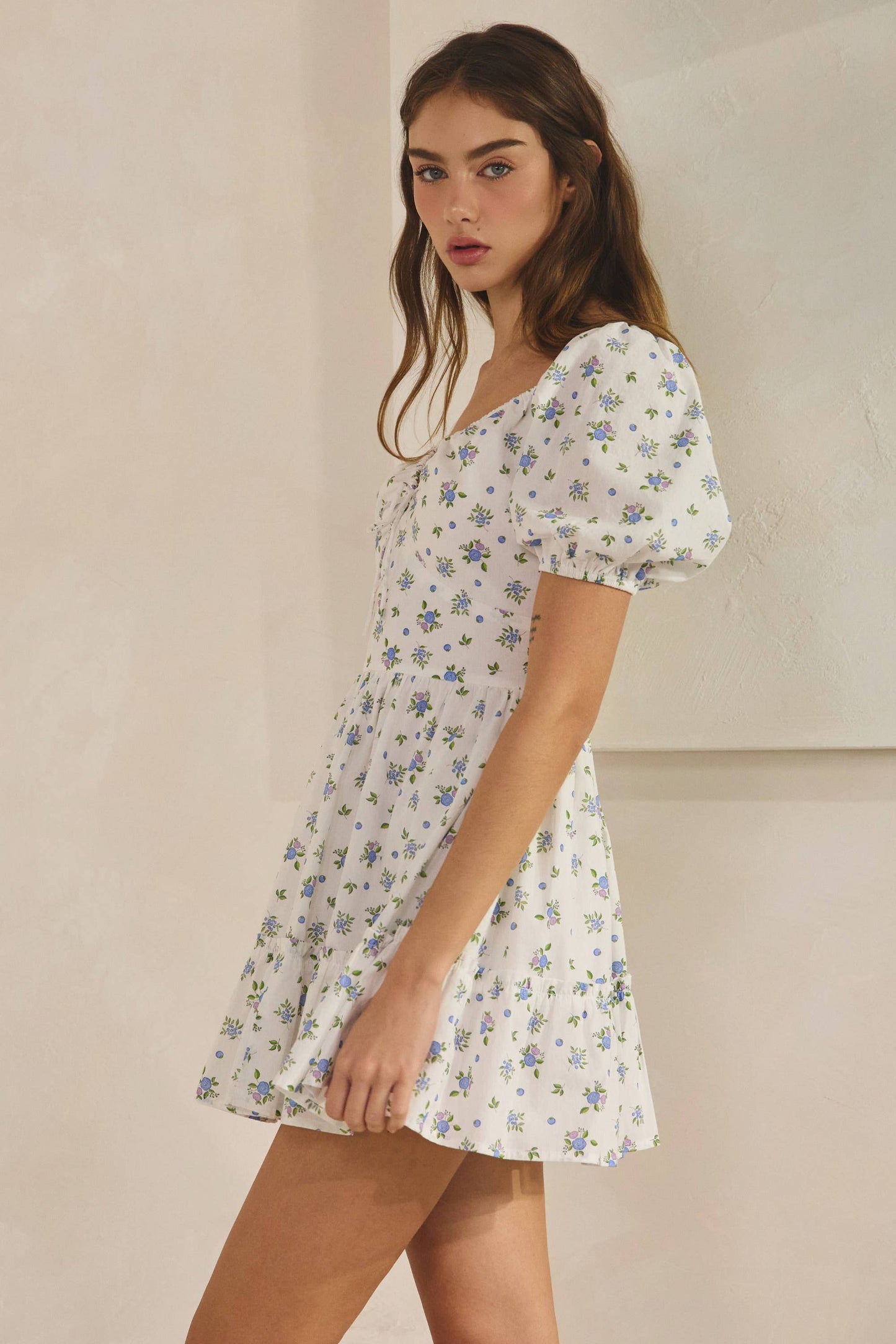 Blueberry Ruffle Mini Dress