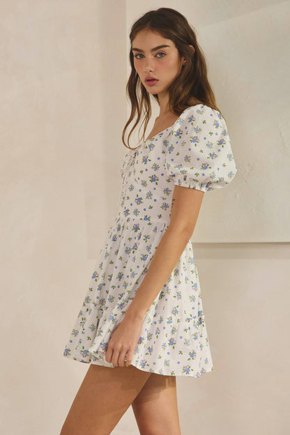 Blueberry Ruffle Mini Dress