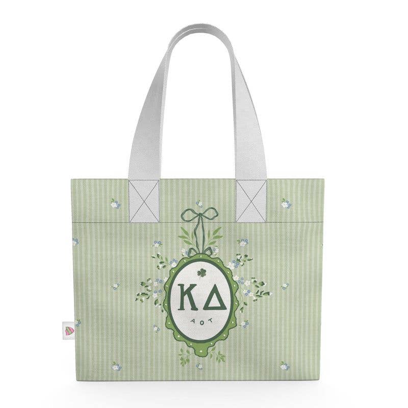 Kappa Delta Floral Frame Canvas Tote
