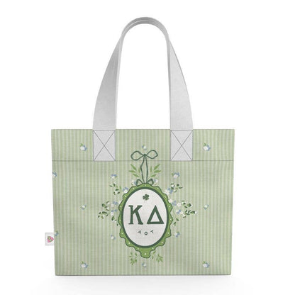 Kappa Delta Floral Frame Canvas Tote