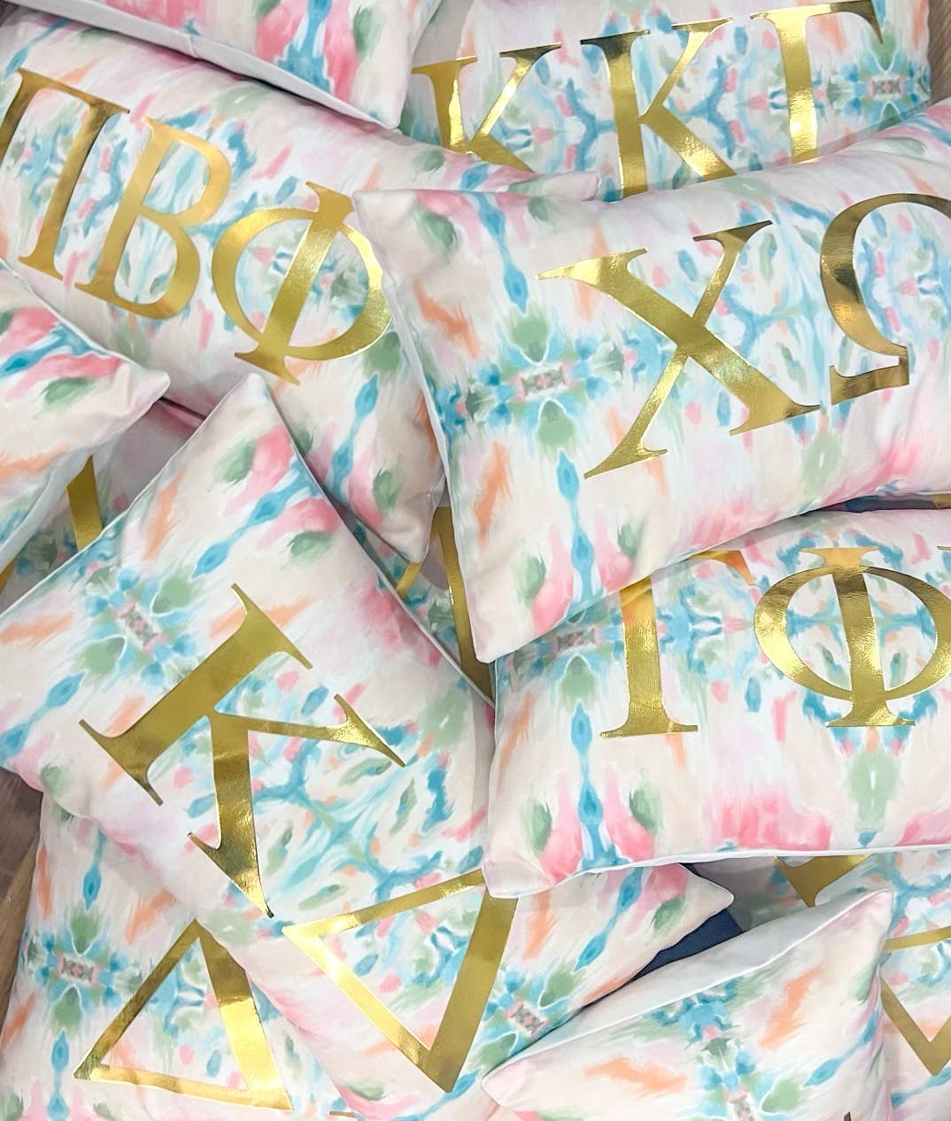 ZTA Gold Foil Kaleidoscope sorority Pillow