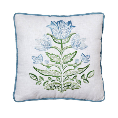 Mughal Flower Embroidered Pillow