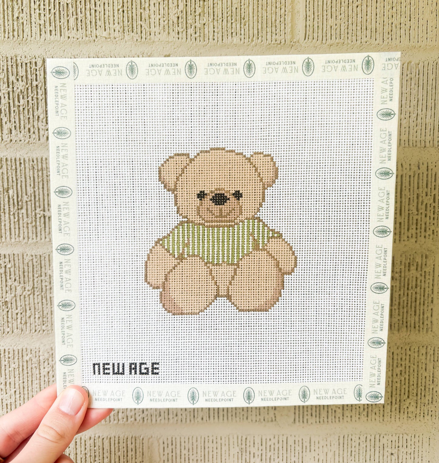 Striped Teddy Bear Canvas
