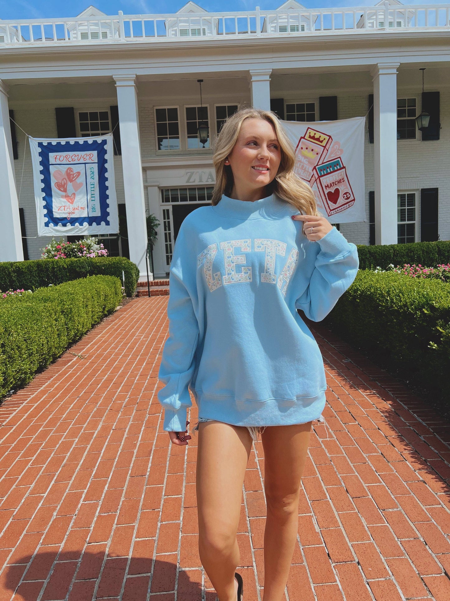 Floral Sorority Mockneck