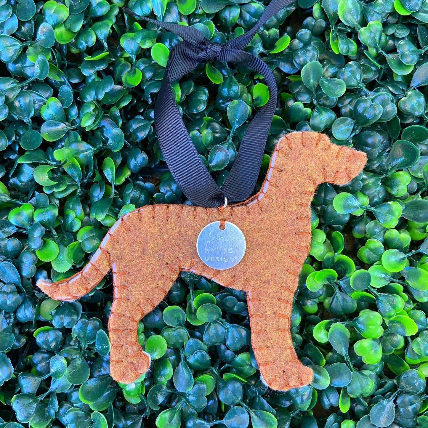 Preppy Tartan Foxhound Ornament