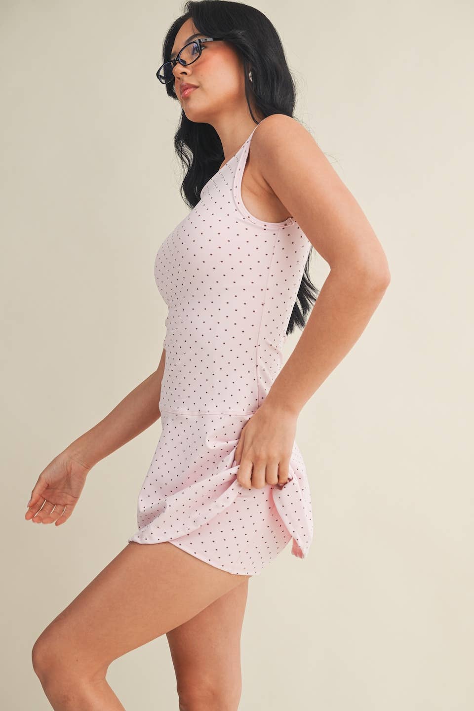 Polka Dot Athletic Dress: PINK