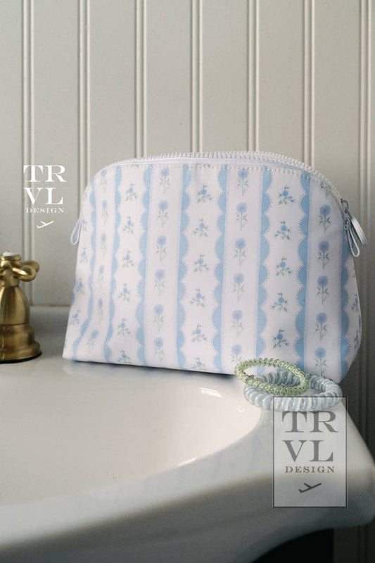 Goodie Cosmetic Bag - Ribbon Floral Blue
