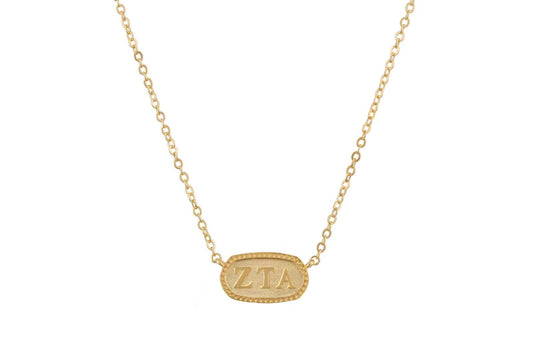 Zeta Tau Alpha Oval Necklace