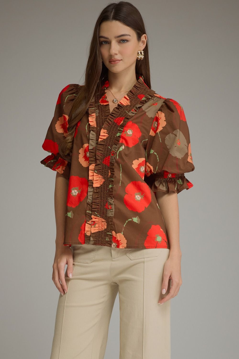 Fall Poppies Top