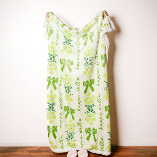 Sorority Bow Sherpa Blanket