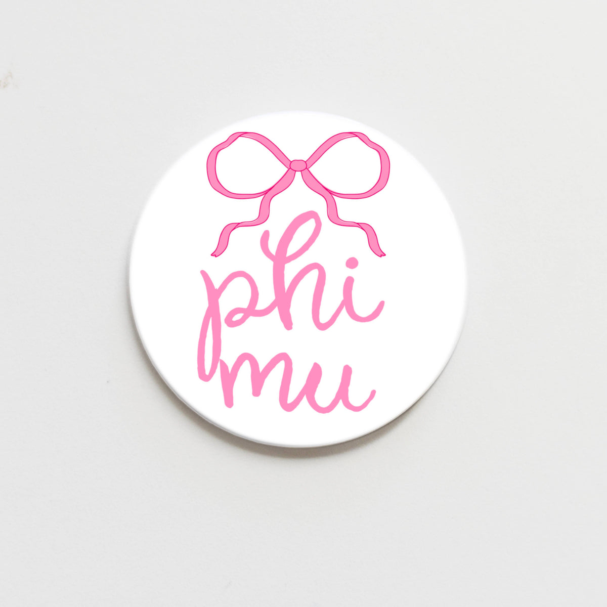 Phi Mu Greek Bow Button