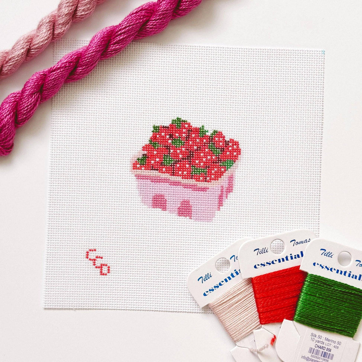 Strawberry Basket Canvas — 18 Mesh