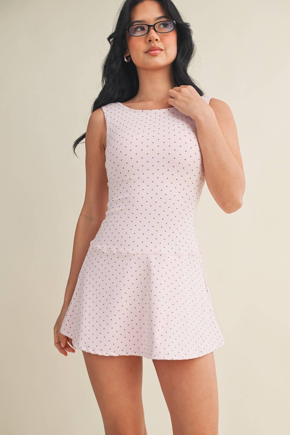 Polka Dot Athletic Dress: PINK