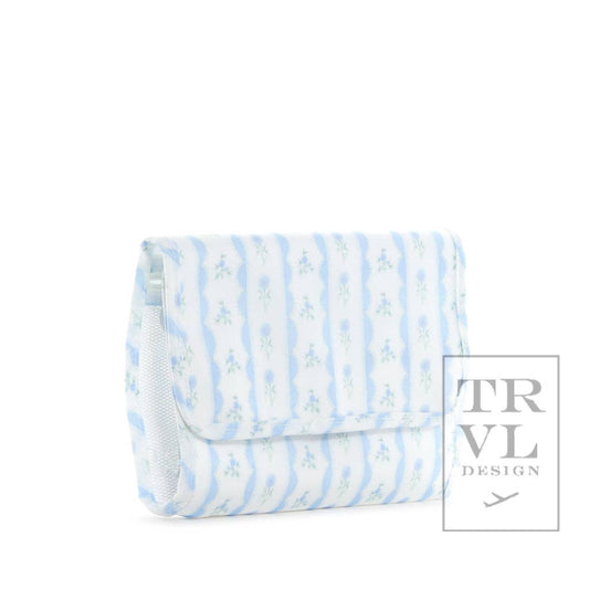 Mini Rollup Hanging Bag - Ribbon Floral Blue