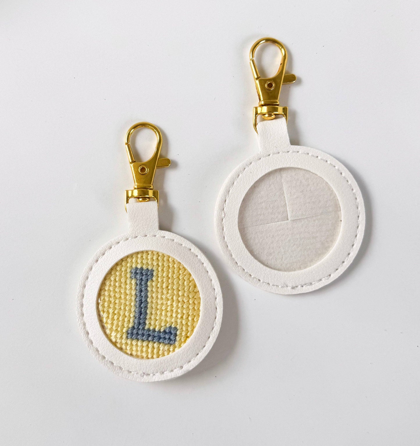Needlepoint Self Finishing Key Fobs: Taupe