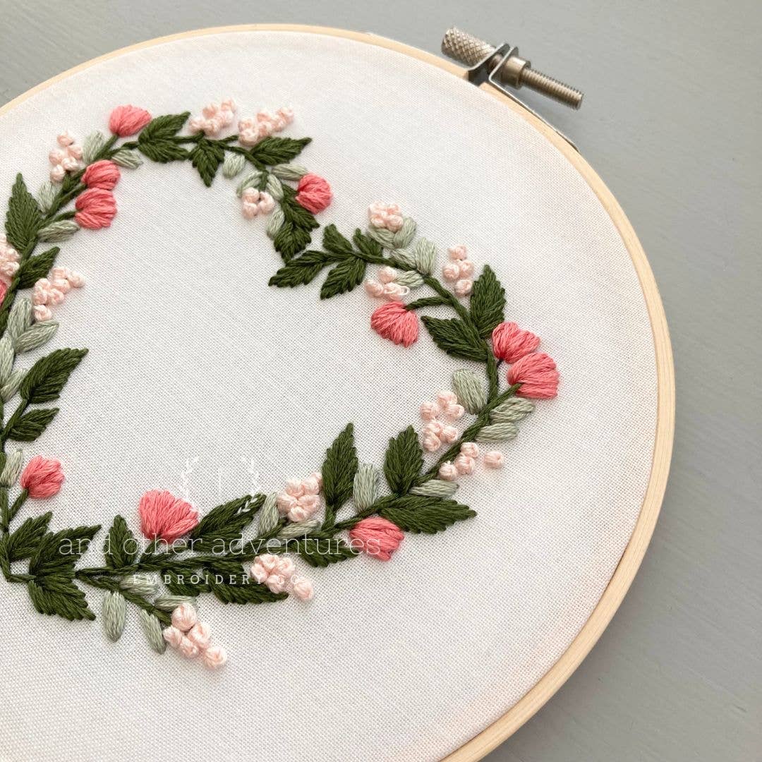 Floral Heart Embroidery Kit